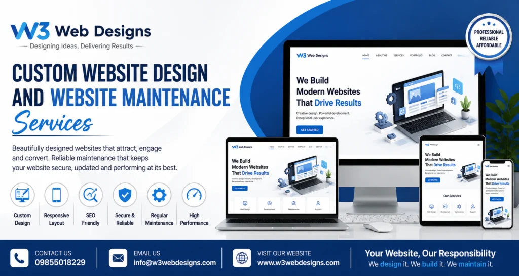 Custom Website Design and Website Maintenance Services