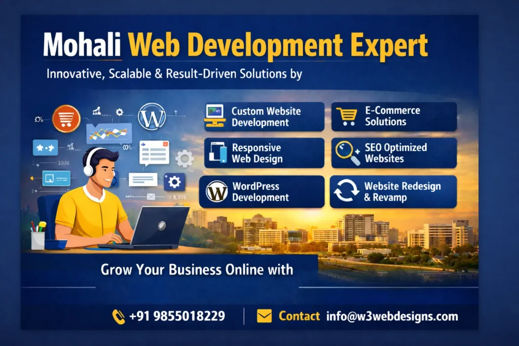 Mohali Web Development Expert – Innovative, Scalable & Result-Driven Solutions by W3 Web Designs